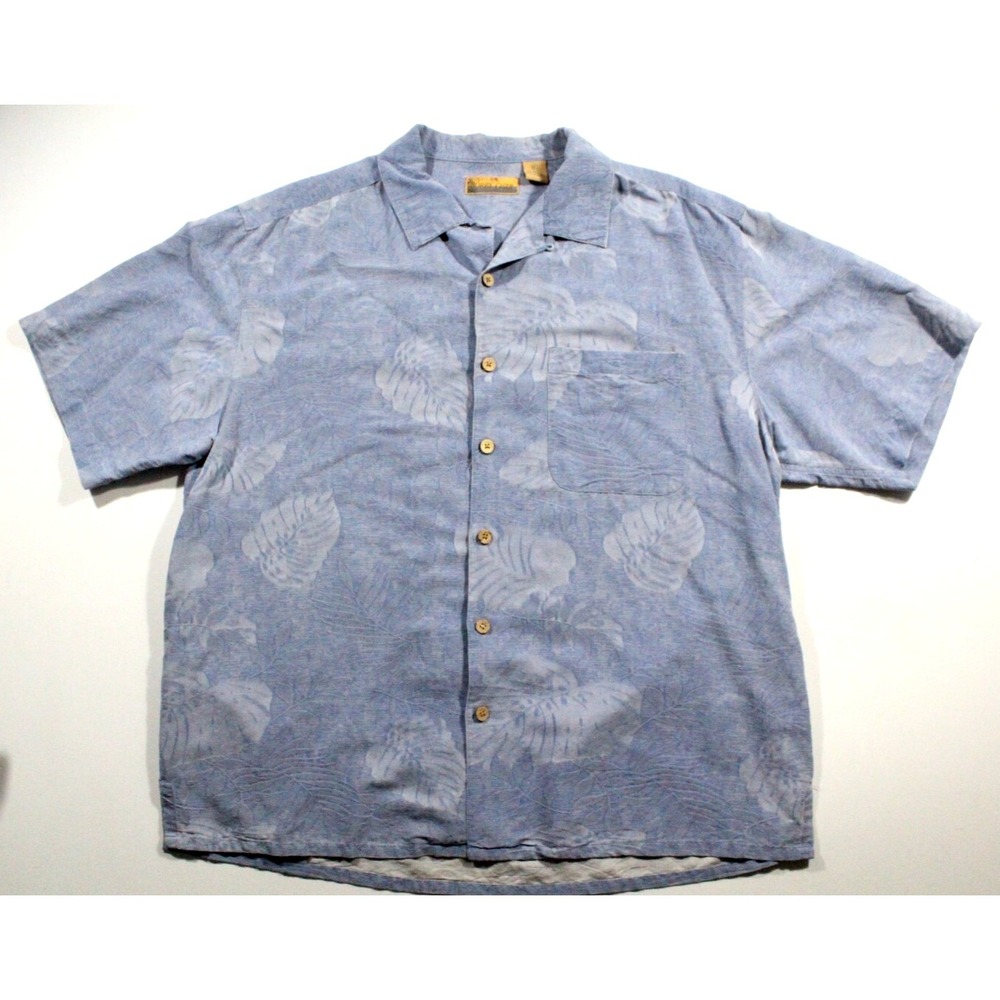 Bobby Chan Men's Size XL Hawaiian Shirt Floral Golf 100% Silk Short‎ Sleeve Soft
